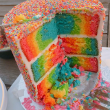 B.CANDY Rainbow Cake with Tie Dye Insides!