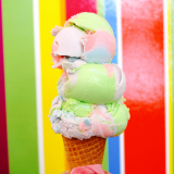 Rainbow cotton candy ice cream.
