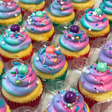 Teal, Pink, Purple Ombre Swirl Cupcakes!