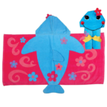 Dolphin Flower Hooded Towel