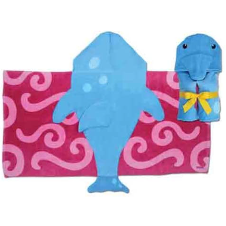 Dolphin Wave Hooded Towel