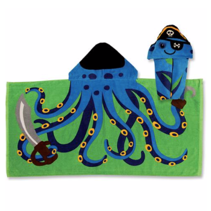 Octopus Pirate Hooded Towel